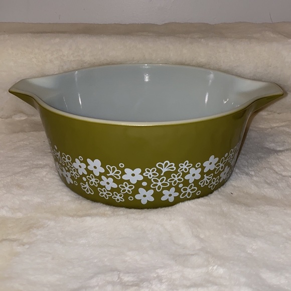 - Vintage Pyrex Spring Blossom Crazy Daisy Green White Floral Bowls - Picture 14 of 16